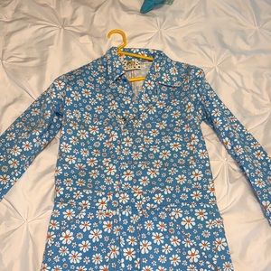 COPY - Blue cartoon flower patterned jumpsuit!
